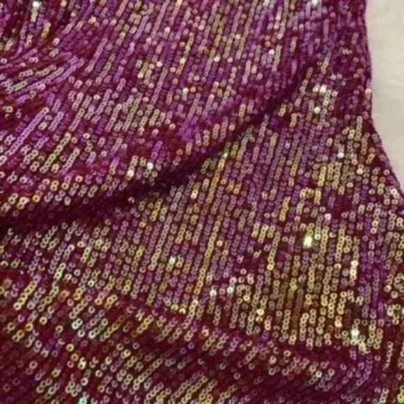 Free People Rush Sequin Wine Dress. XS,S,M,L - Picture 4 of 11